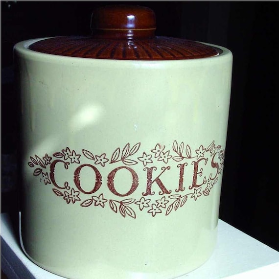 Monmouth Cookie Jar 1960s Lidded Crock by GoodlookinVintage