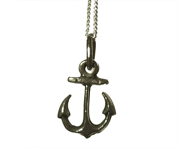 Items similar to Anchor Charm Necklace with Sterling Silver Chain on Etsy
