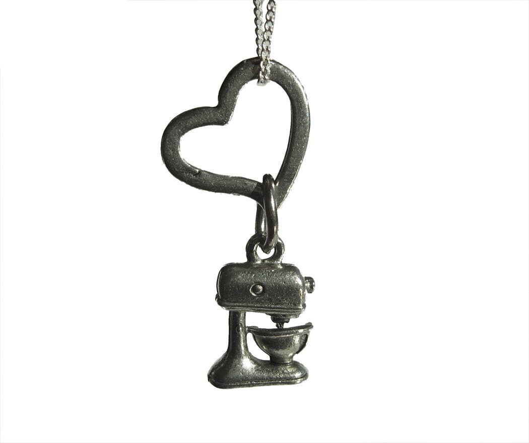 I Heart My Kitchen Mixer Charm Necklace
