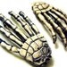 Skeleton Hand Barrettes Hair Clips Skelly White - Halloween
