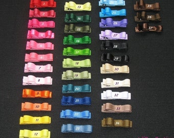 LiliBug YOU PICK Tuxedo Hair Bows Clips (6) - Solids