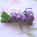 LiliBug Purple \/ White Polka Dot Caterpillar Hair Clip
