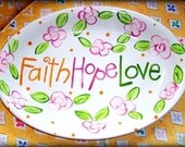 FAITH HOPE LOVE Bible Verse Custom painted platter Il_170x135
