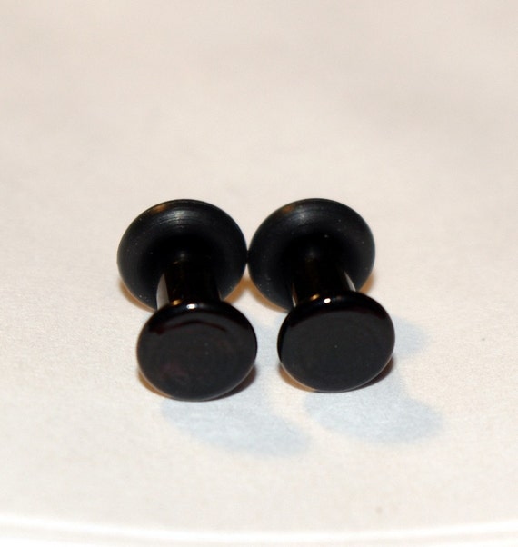 8g BLACK ear plugs body JEWELRY 3mm handmade 8 gauge