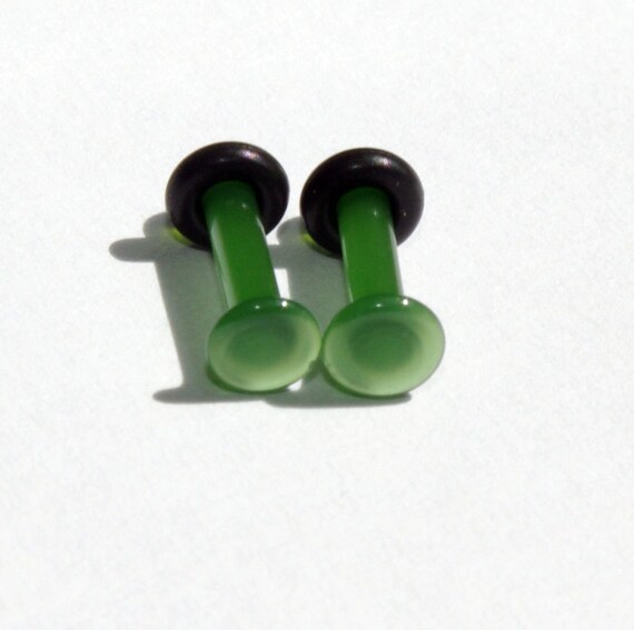 12g Jade Green Glass Plugs Body Jewelry 12 Gauge 2mm by