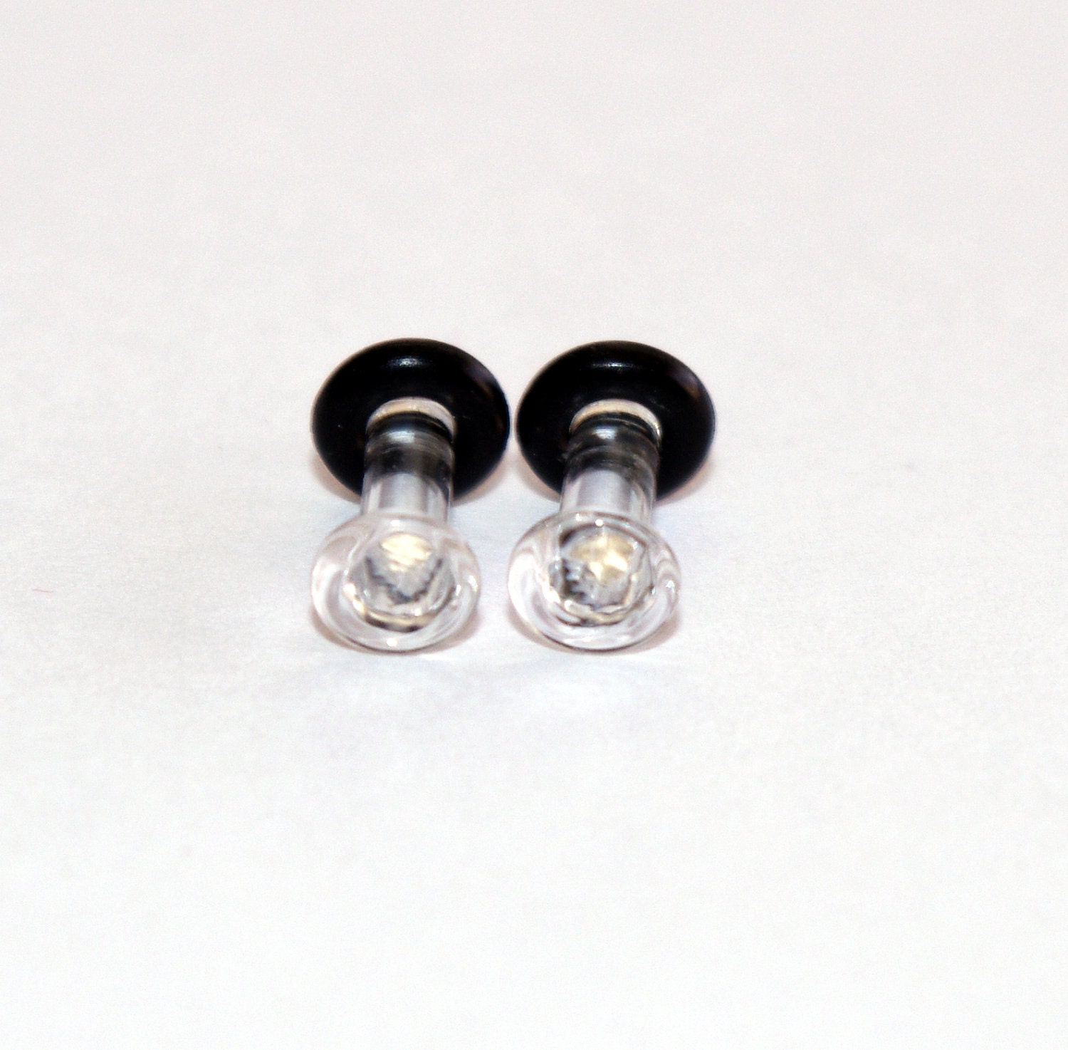 10g Clear Glass Plugs Body Jewelry 10 Gauge 2.5mm Piercing