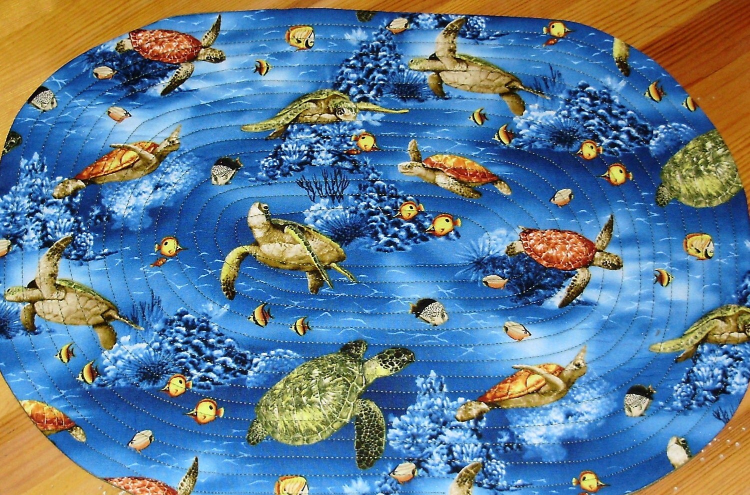 Sea Turtles Reversible Oval Placemats Set of 4