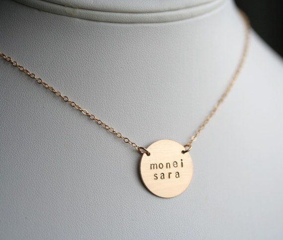Personalized Simplicity in 14K Gold Filled - Hand Stamped Name Necklace