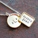 3/4 inch - Personalized Stamped Silver Mixed Shape Necklace with Gold Filled Rims - Stamping on BOTH Sides - Reserved for Beth