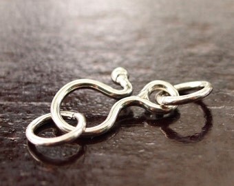 Bali Sterling Silver 17mm x 7mm Hook Clasp : 2 Clasps