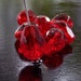 Czech Bead Siam Ruby Faceted 13x10mm Teardrop : LAST 4 pc Czech Glass Bead