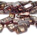 Tortoise Jonquil Czech Glass Bead 8x12mm Rectangle - LAST 12