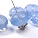 Czech Glass Bead Sky Blue 9x14mm Puffy Faceted Rondelle - LAST 4