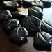 Czech Glass Jet Black Wavy 12x15mm Leaf : LAST 14 pc