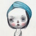 Girl with a blue turban - original drawing