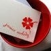20 Personalized Red Blossom Cards