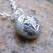 Tiny Flower Necklace, 18 inch sterling silver rolo chain, hand cast flower pendant, Floral Antique Button Casting
