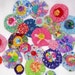 YoYo Kawaii Bow Handmade Trim Quilt Block Flower RETRO POP BRIGHT Fabric Yo Cuff Pin Applique Magnet Brooch Hair Clip Barrette Scrapbook 1/2 OFF TODAY