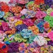 Hair Clip Appliques Rainbow Bright Button Bow YoYo Scrapbook Shower Flower Fabric Flowers Birthday Party Wedding Embellishment