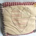 Primitive Pillow Homespun 15" Rustic Heart Flag USA 4th of July Country Cottage Porch Bedroom