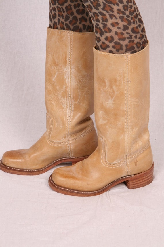 VINTAGE FRYE BOOTS CAMPUS BOOTS TAN BOOTS LIGHT TAN BOOTS