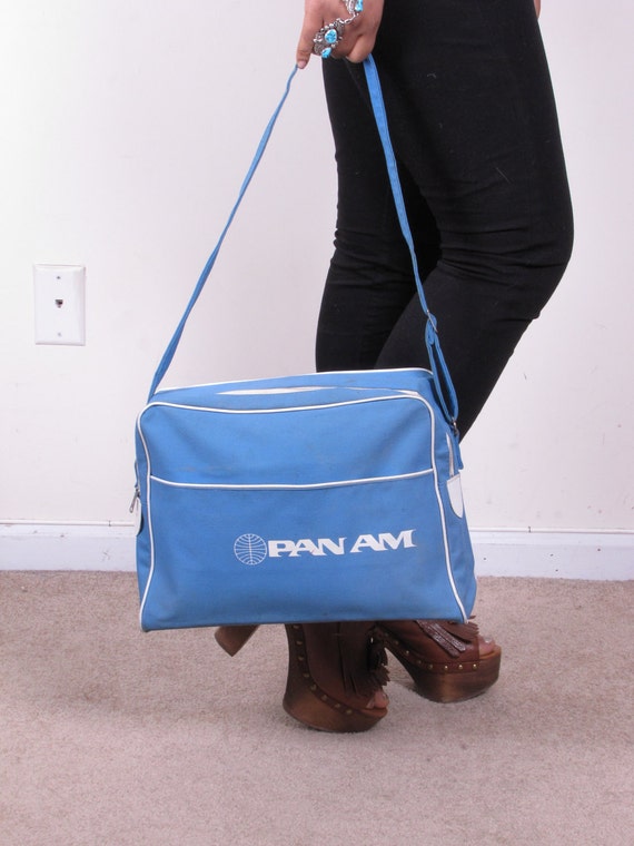 Rare Pan Am Cross Body Messenger Gym Bag CarryOn Travel Bag