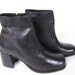 vintage 90s black leather BAKERS side zippered chunky stacked heel ankle boots shoes sz 9.5