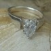 Vintage Sterling Silver Pear Cut CZ Ring