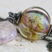 Glass Lampwork Rose Quartz Oxidized Sterling Silver Wire Wrapped Beaded Necklace - The Dandelion Kiss BonBon