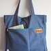 ON SALE Grassroots Blue and Retro Floral Giant Tote Bag