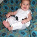 Babysuit with two floral patches, size 1T