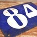 Vintage French Enamel House sign Blue White From a Paris Flea Market