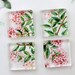 Tiny Pink Blooms Square Glass Tile Super Strong Magnets