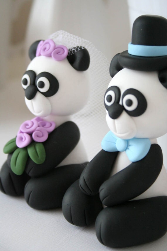 Custom Panda Wedding Cake Topper