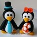 Custom Penguin Love Wedding Cake Topper