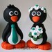XL Penguin Wedding Cake Topper 4 inches