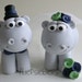 Custom Hippo Wedding Cake Topper
