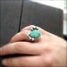 READY TO SHIP Aqua Druzy Jasper Sterling Silver Ring - Oceanic Glitter