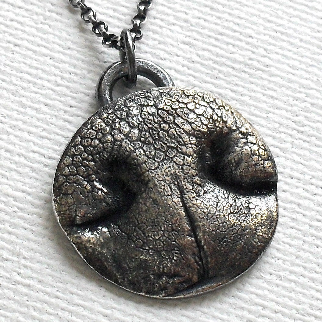 Dog Nose Print Custom Fine Silver Pendant Sterling Silver