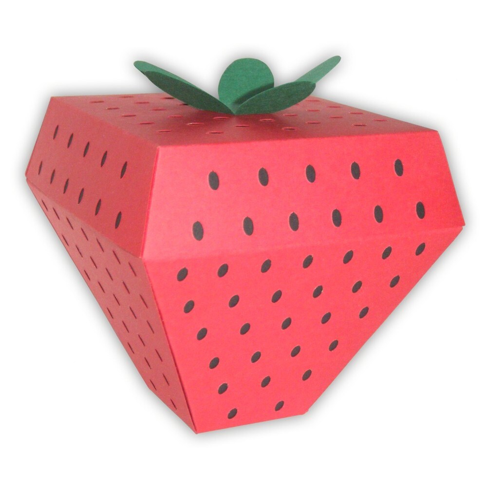5 Large Strawberry Favor Boxes
