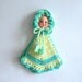 Vintage pot holder wall hanging doll face crochet
