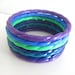 7 Vintage Bangle Bracelet Lot Twisted Plastic Purple Blue Mix