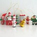 8 Vintage Wooden Christmas Ornaments Miniature Lot