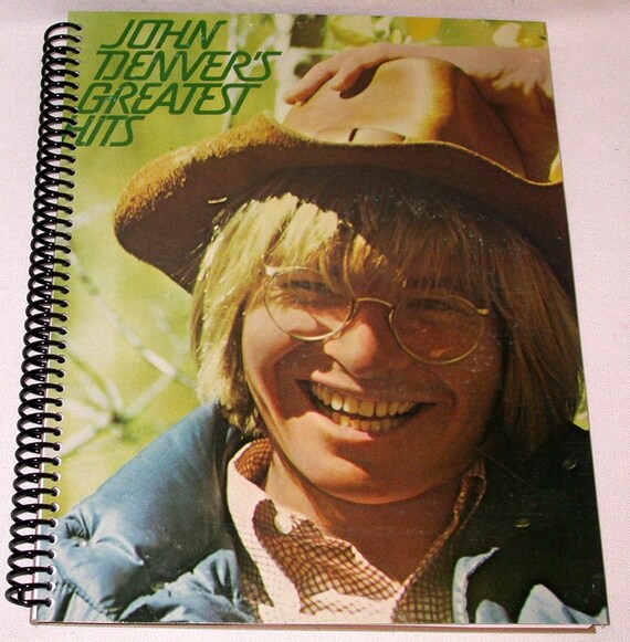 John Denver Greatest Hits Vintage Record Album Cover Journal