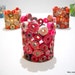 Pink Paper Flameless Candle Votive Upcycled from Magazines etc. OOAK