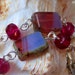 Cranberry and Champagne Chained Bracelet with Toggle Clasp
