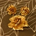 1960s engraved Giovanni set earrings and brooch muted matte gold roses