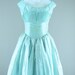 Outstanding 1950s party dress size small mint green Crisp organza accordion pleat bust 50s mad men SUPER FULL skirt Cupcake