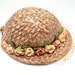 1940s tilt top hat / 40s millinery / 40s straw hat