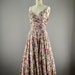 Beautiful floral cotton sundress size medium pink and green Vintage wrap dress summer FULL skirt VLV